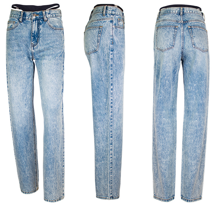 Falso duas peças costura jeans - Streetwear Brand Denim avaliação e preço